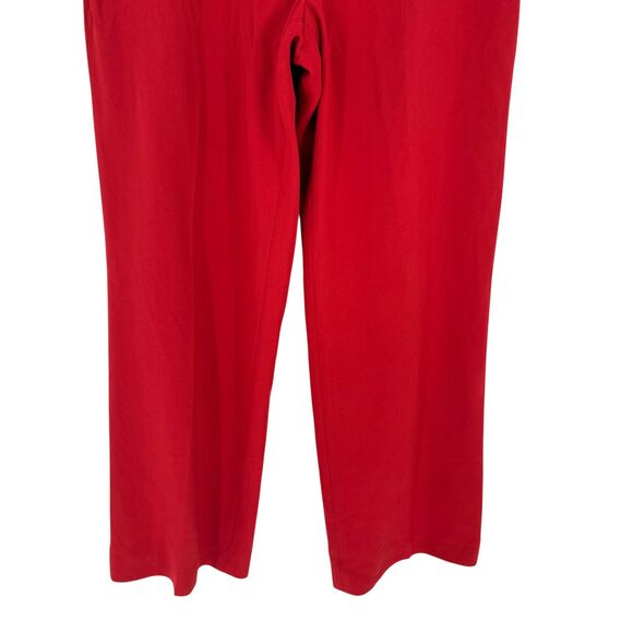 Ann Taylor Petites 10P High Rise Wide Leg Pants Red Lined Side Zip Career FLAW! - Picture 6 of 15